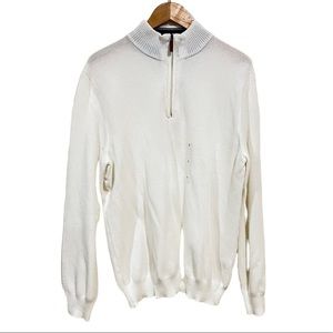 CLUB ROOM  NEW Textured 3/4  Zip  Cotton Pullover Men's Large
